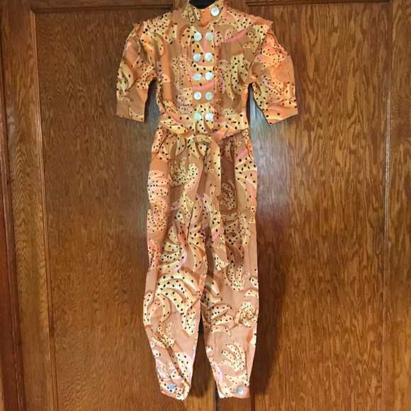 Farm Rio Carmel Raining Bananas Puff Sleeve Jumpsuit sizes S and M - Picture 6 of 16